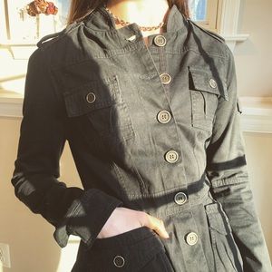 Beautiful charcoal black utility jacket